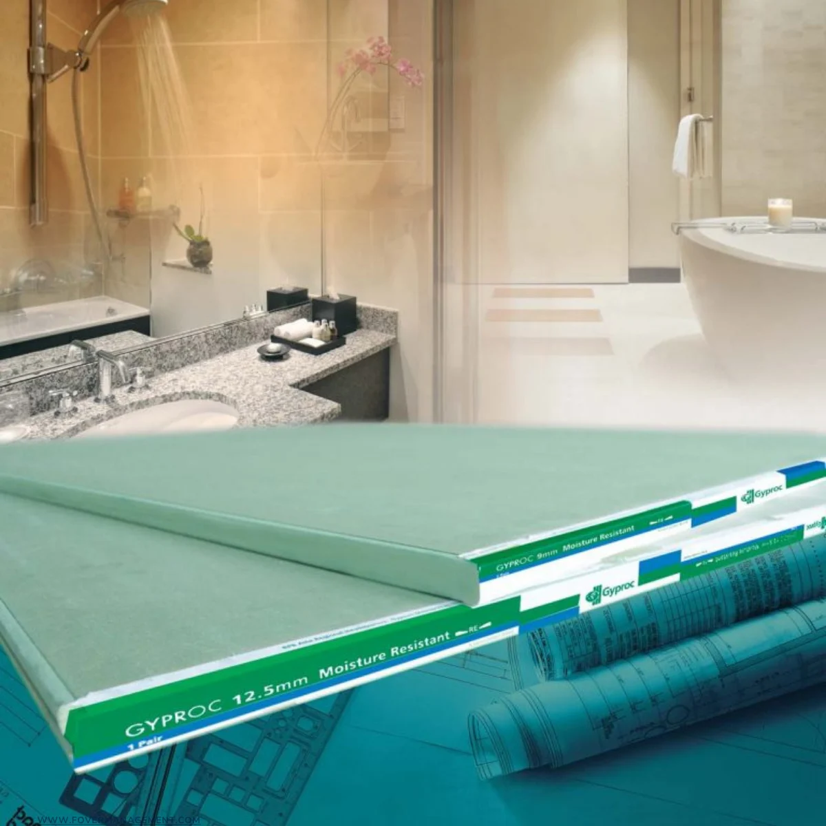 12.5mm Gyproc Moisture Rated Gypsum Board