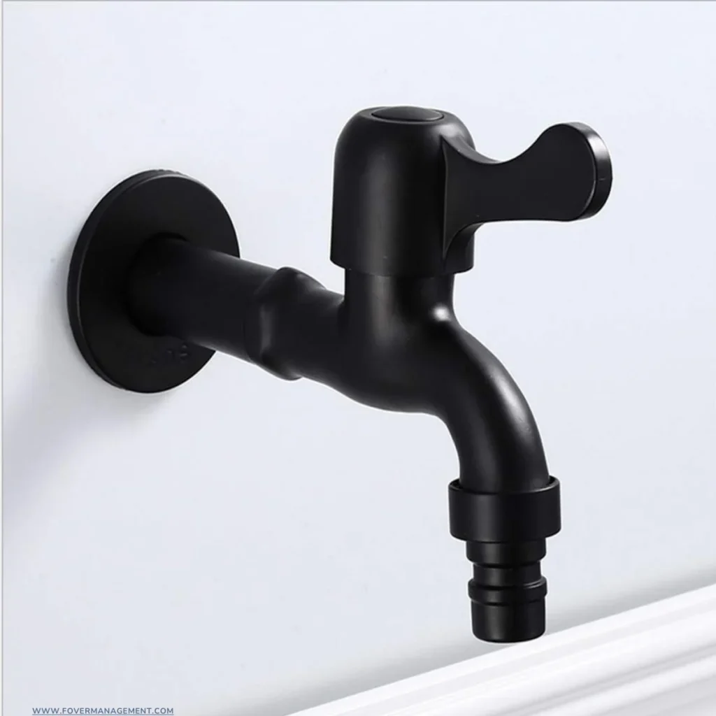 Long Extended Bib Tap 10cm SS304 - Black