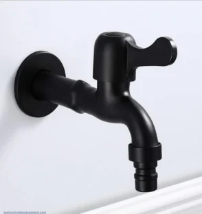 Long Extended Bib Tap 10cm SS304 - Black