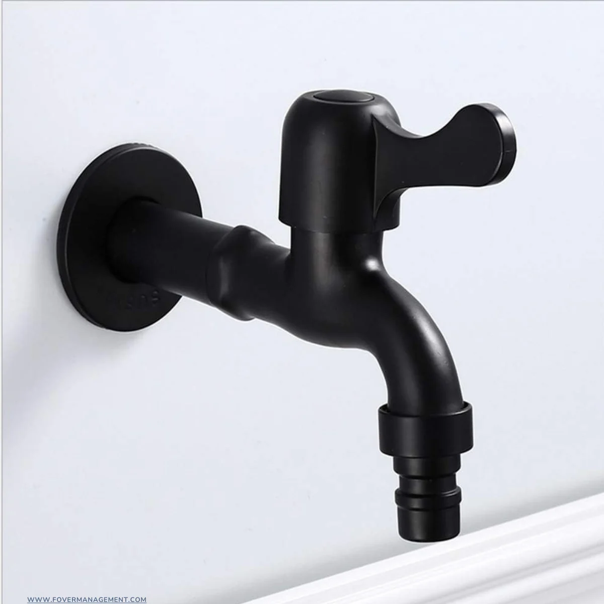 Long Extended Bib Tap 10cm SS304 - Black